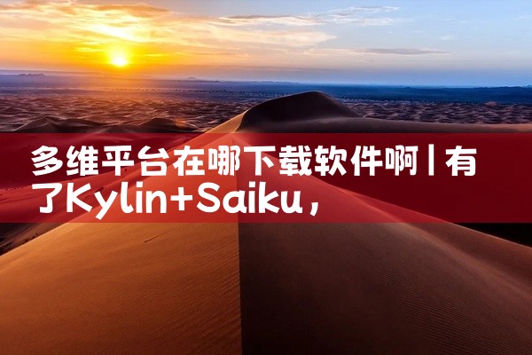 多维平台在哪下载软件啊