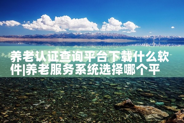 养老认证查询平台下载什么软件