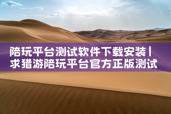 陪玩平台测试软件下载安装