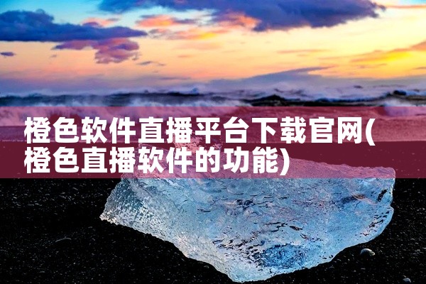 橙色软件直播平台下载官网
